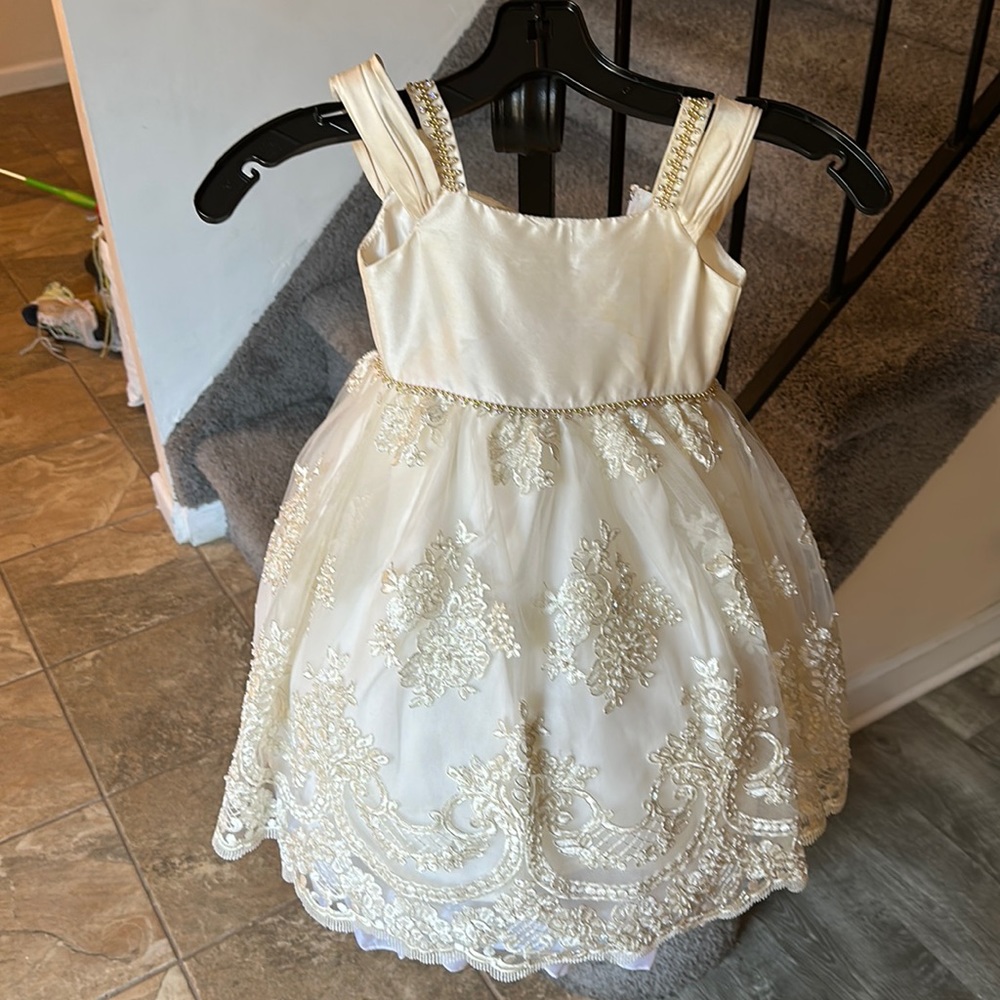 Custom made Christie Helene flower girl dress and bow